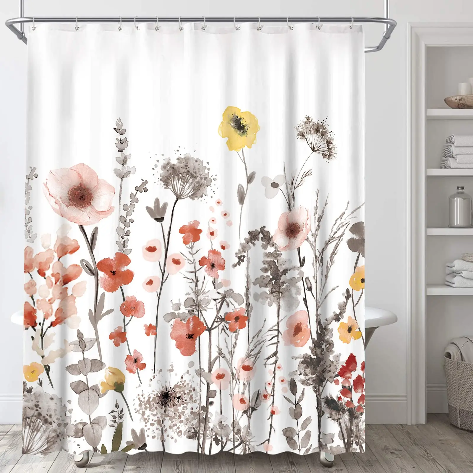 Flower Shower Curtain Pretty Fabric Floral Shower Curtains for Bathroom Colorful Wildflower Flowered Shower Curtain with Hooks
Flower Shower Curtain Pretty Fabric Floral Shower Curtains for Bathroom Colorful Wildflower Flowered Shower Curtain with Hooks