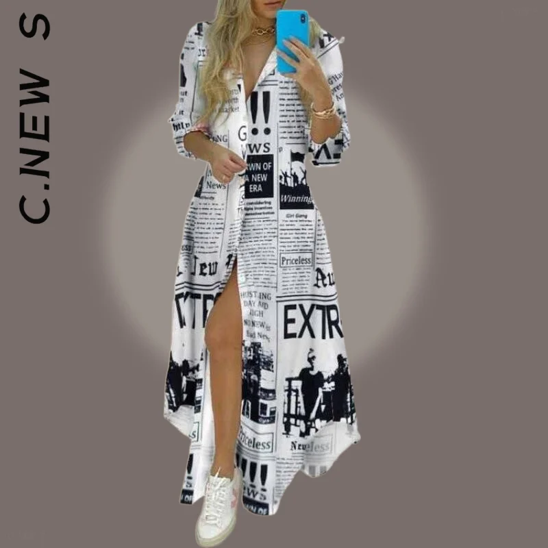 C.New S Fashion Dress Women Breasted Button Irregular Long Dress Elegant Chic Streetwear All-Match Club Female Clothing Vestidos
C.New S Fashion Dress Women Breasted Button Irregular Long Dress Elegant Chic Streetwear All-Match Club Female Clothing Vestidos