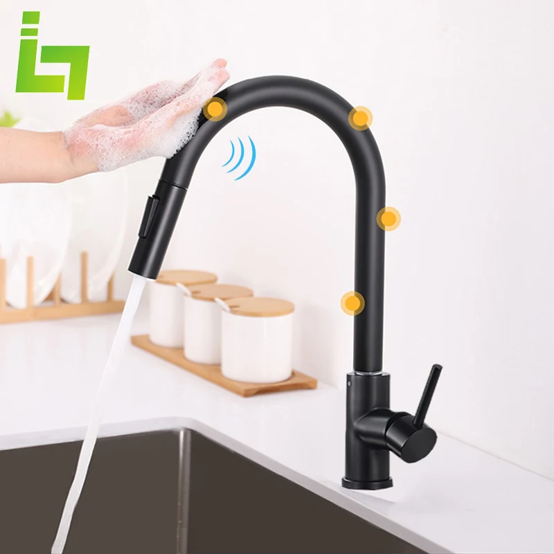 Matte Black Touch Kitchen Faucet Cold and Hot Pull Out Two Function Deck Mounted Smart Sensor Sink Tap
Matte Black Touch Kitchen Faucet Cold and Hot Pull Out Two Function Deck Mounted Smart Sensor Sink Tap