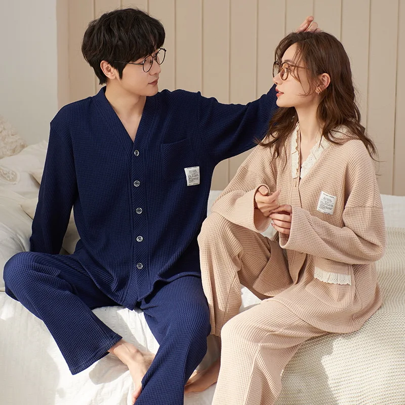Couples Nightwear Men's Cotton Pajamas Set Kimono V Neck Women Pijamas Suit Autumn Home Clothes Japan Pjs Loungwear Freeship
Couples Nightwear Men's Cotton Pajamas Set Kimono V Neck Women Pijamas Suit Autumn Home Clothes Japan Pjs Loungwear Freeship