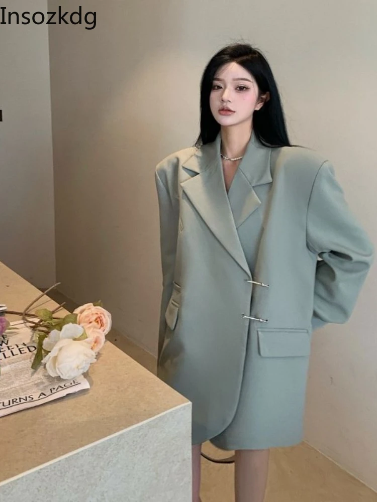 Insozkdg Spring Single Button Women Long Blazer Jacket Long Sleeve Loose Female Suit Jackets Elegant Ladies Outwear Tops Coats
Insozkdg Spring Single Button Women Long Blazer Jacket Long Sleeve Loose Female Suit Jackets Elegant Ladies Outwear Tops Coats