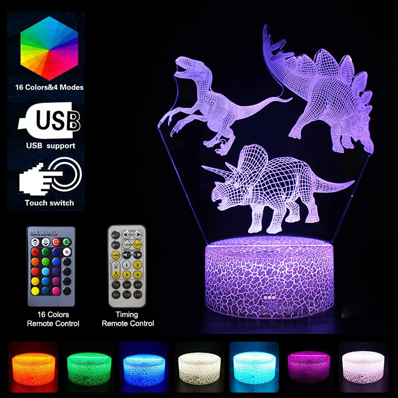 Динозавр Семья 3D ночной Светильник Usb Led Настольная лампа красочный сенсорный выключатель для домашнего декора комнаты детский Ночной свет...
Динозавр Семья 3D ночной Светильник Usb Led Настольная лампа красочный сенсорный выключатель для домашнего декора комнаты детский Ночной свет...