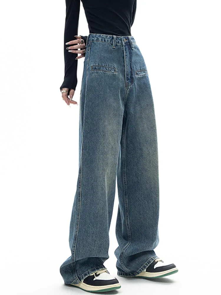 Women Jeans Autumn High Waist Loose Denim Blue Vintage Washed Korean Style Womens Students All-match Simple Leisure Streetwear
Women Jeans Autumn High Waist Loose Denim Blue Vintage Washed Korean Style Womens Students All-match Simple Leisure Streetwear