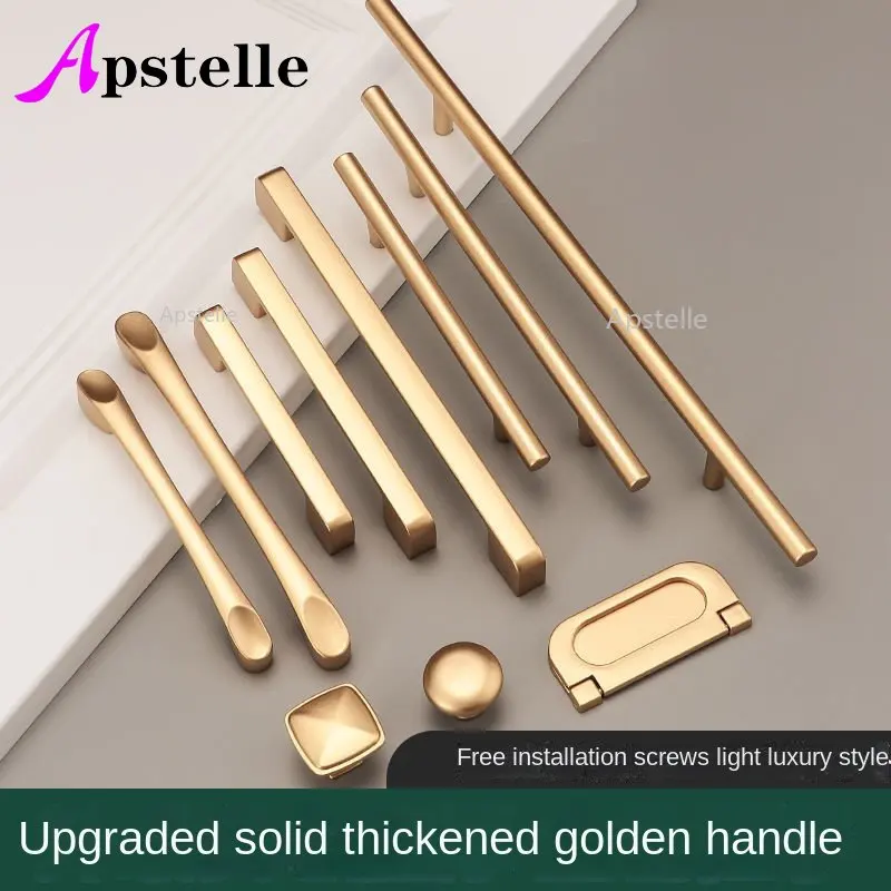 Matte Gold Handle Cabinet Pulls Solid Aluminum Alloy Cupboard Drawer Knobs Kitchen Door Handles for Furniture Handle Hardware
Matte Gold Handle Cabinet Pulls Solid Aluminum Alloy Cupboard Drawer Knobs Kitchen Door Handles for Furniture Handle Hardware
