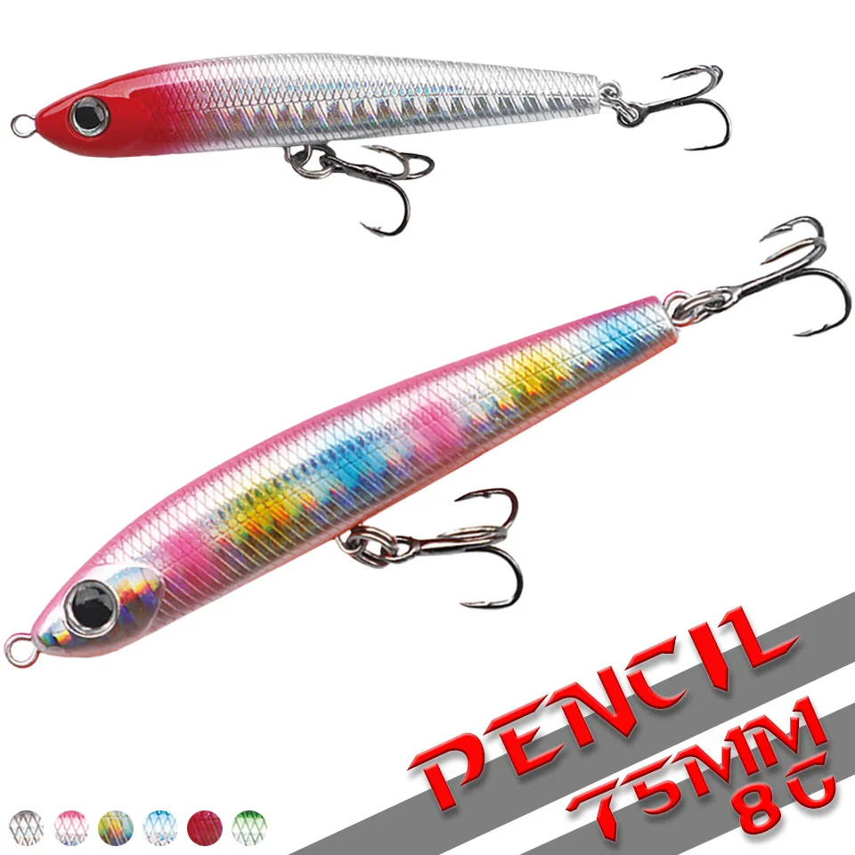 1Pcs 75MM/8G Sinking Pencil Hard Lure Diving Trembling 3D Fisheye Artificial Swimbait Wobblers Hard Fishing Bait Pike Bass
1Pcs 75MM/8G Sinking Pencil Hard Lure Diving Trembling 3D Fisheye Artificial Swimbait Wobblers Hard Fishing Bait Pike Bass