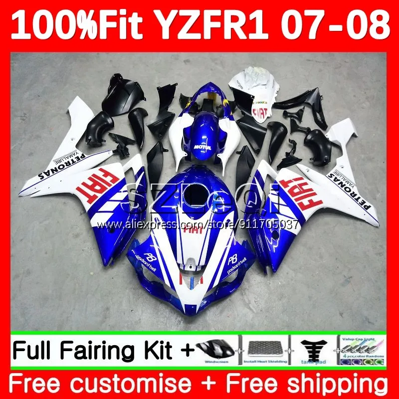 white blue OEM Body Kit For YAMAHA YZF1000 YZF-R1 YZF R1 R 1 1000 CC YZFR1 07 08 YZF-1000 2007 2008 Injection Fairing 132LQ.105
white blue OEM Body Kit For YAMAHA YZF1000 YZF-R1 YZF R1 R 1 1000 CC YZFR1 07 08 YZF-1000 2007 2008 Injection Fairing 132LQ.105