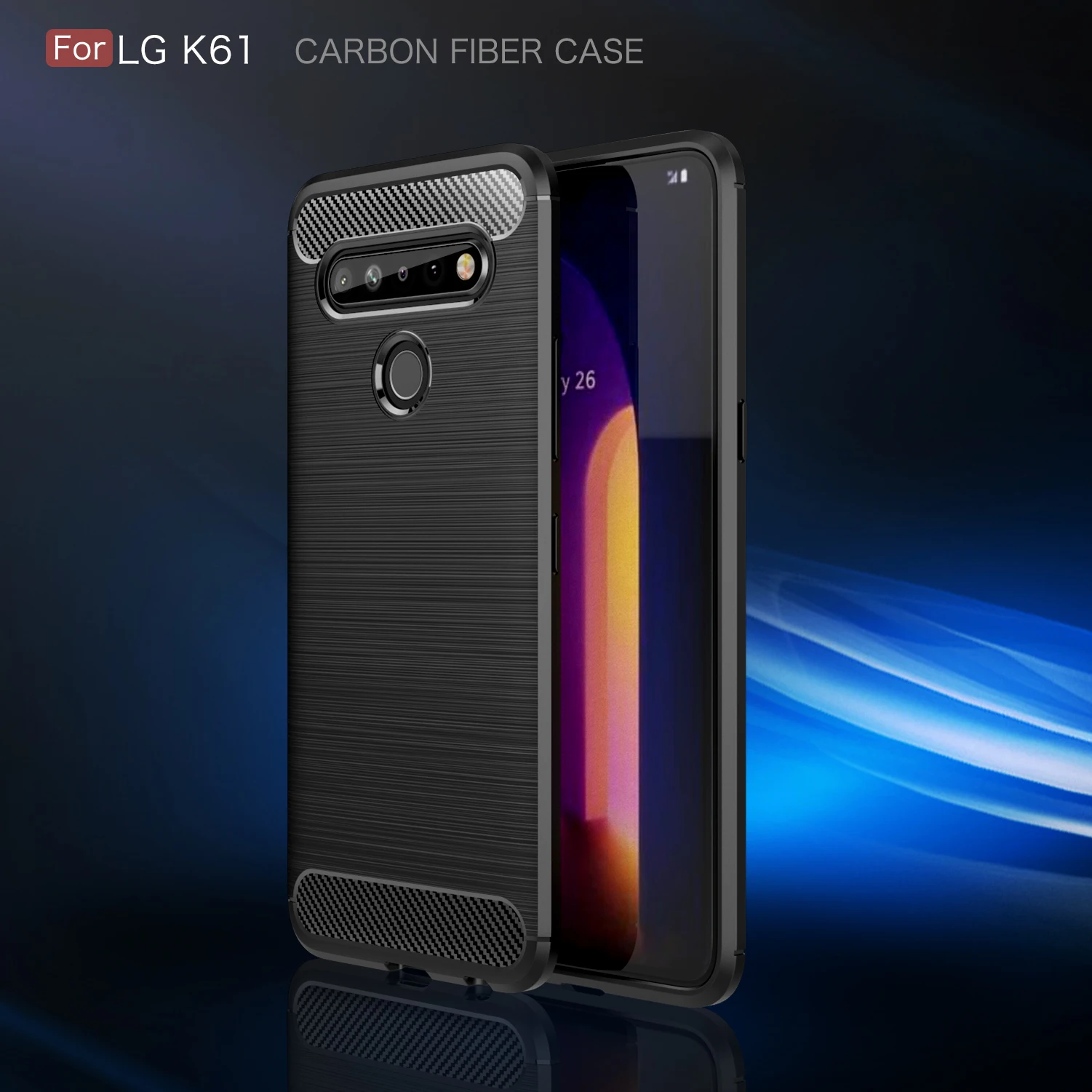 

Hybrid Brushed Carbon Fiber Case For LG K61 K62 K92 G8 V60 ThinQ Soft TPU Silicone For K40S Q70 G6 G7 V40 V30 Plus Back Cover