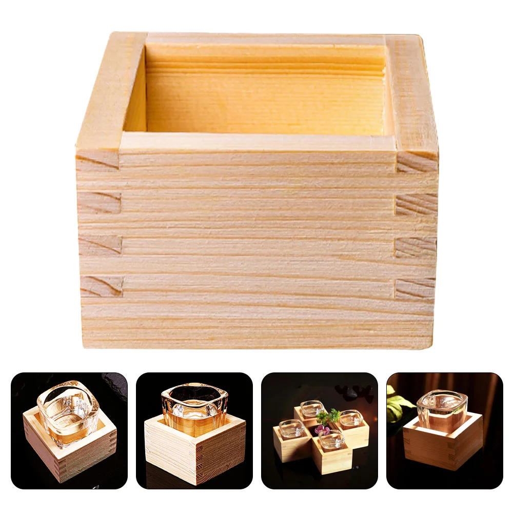 

Sake Cup Box Japanese Masu Wooden Cups Traditional Hinoki Saki Wood Tea Container Storage Glasses Holder Mug Chinese Cypress