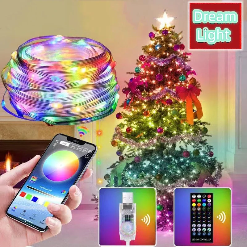 Christmas RGBIC String Lights Smart Bluetooth Control USB LED App Remote Control Garland Fairy Lights Valentine's Day Decoration
Christmas RGBIC String Lights Smart Bluetooth Control USB LED App Remote Control Garland Fairy Lights Valentine's Day Decoration