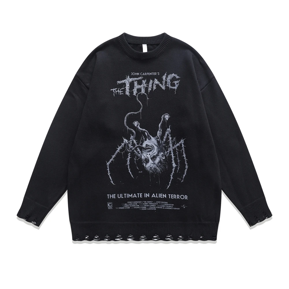 Demon Print Gothic Ripped Women's Sweater Harajuku Anime Tops Oversized Streetwear Knitted Men's Sweaters 2023 Winter Pullovers
Demon Print Gothic Ripped Women's Sweater Harajuku Anime Tops Oversized Streetwear Knitted Men's Sweaters 2023 Winter Pullovers