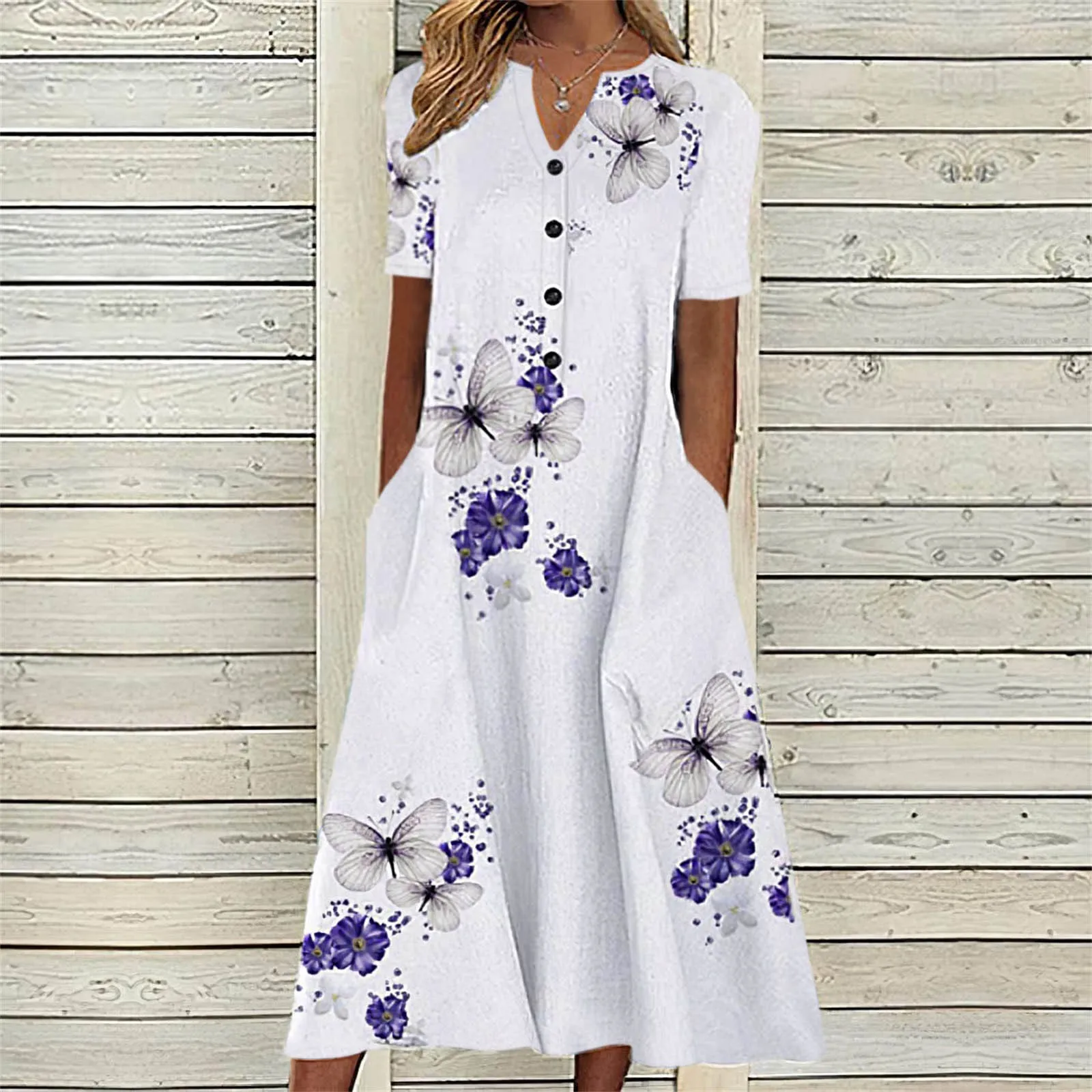 Vintage Printed Dresses For Women 2023 Spring Summer Half Sleeve Casual Beach Dress Women V Neck Button Pocket Party Long Dress
Vintage Printed Dresses For Women 2023 Spring Summer Half Sleeve Casual Beach Dress Women V Neck Button Pocket Party Long Dress