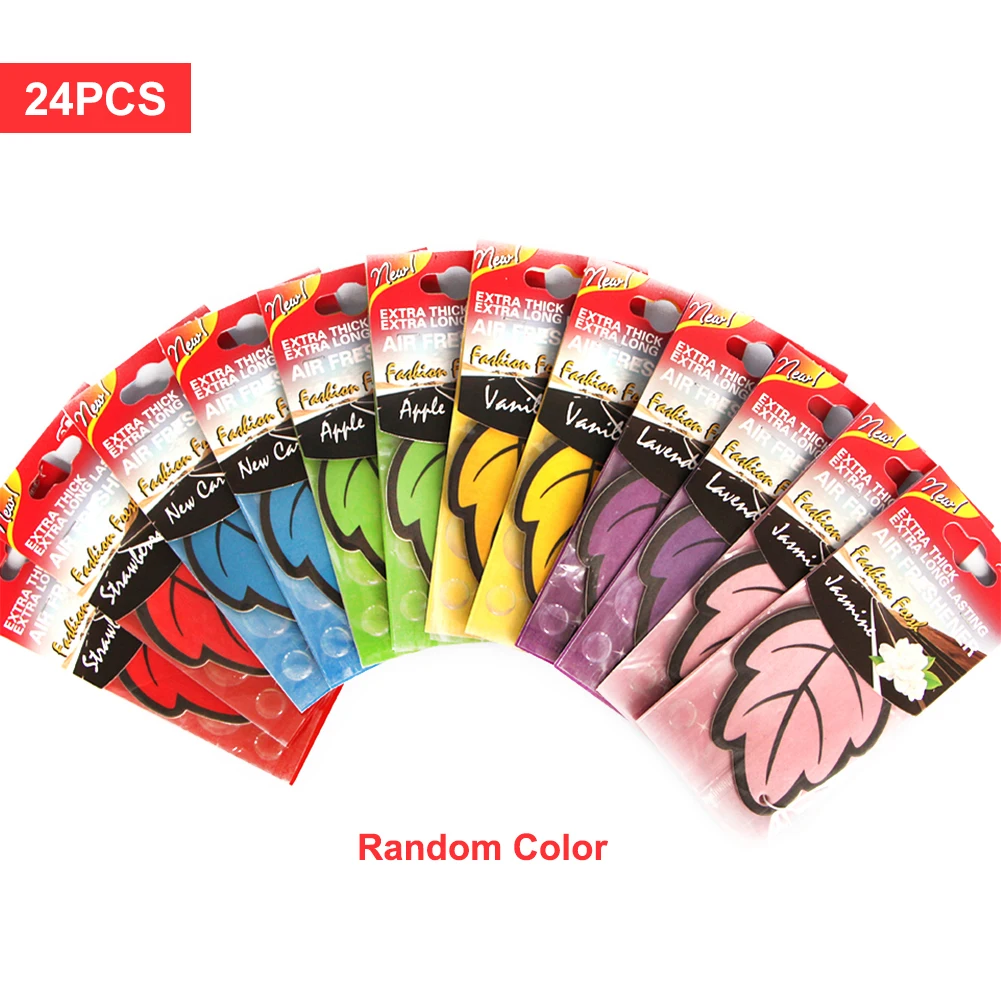 24pcs Paper Car Air Freshener Hanging Car Scent Fragrant Leaves Strawberry Apple Lavender Flavoring For Cars Interior Decor
24pcs Paper Car Air Freshener Hanging Car Scent Fragrant Leaves Strawberry Apple Lavender Flavoring For Cars Interior Decor