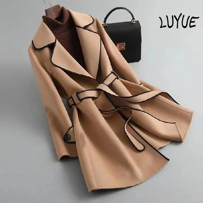 Fashion Lapel Cashmere Coat Women Warm Solid Color Long Sleeve Adjustable Belt Waist Elegant Winter Jacket Mid Length Coat Women
Fashion Lapel Cashmere Coat Women Warm Solid Color Long Sleeve Adjustable Belt Waist Elegant Winter Jacket Mid Length Coat Women