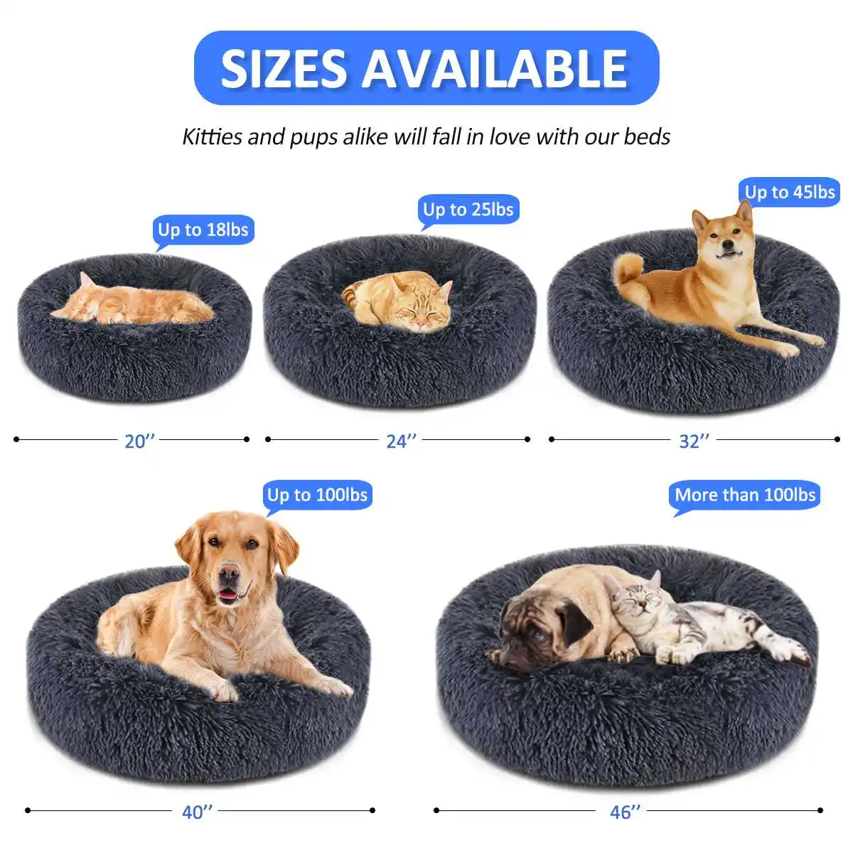 Dog Claming Bed for Dogs Cats Indoor, Pet Donut Bed for Puppy , Fluffy Round Bed Anti-Slip & Water-Resistant
Dog Claming Bed for Dogs Cats Indoor, Pet Donut Bed for Puppy , Fluffy Round Bed Anti-Slip & Water-Resistant