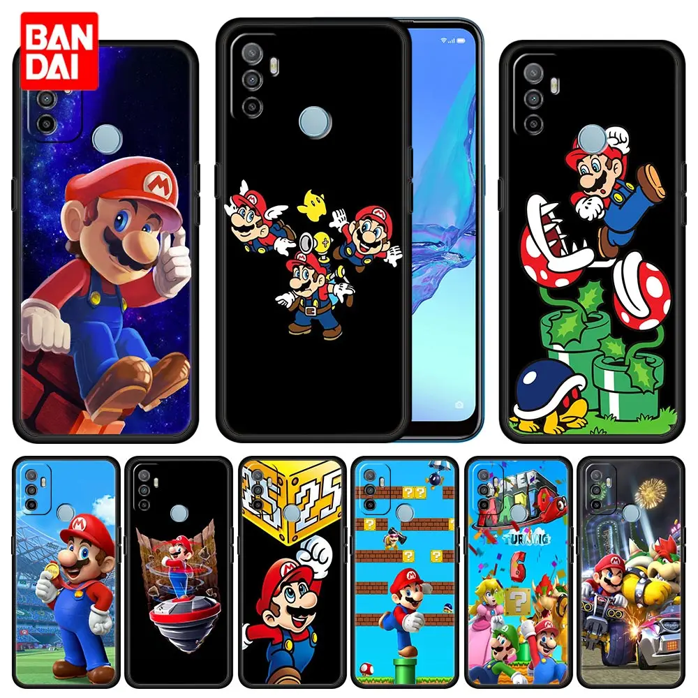 

Cover Case for Oppo A53 A52 A3s A5s A9 A15 A31 A54 A74 A93 A94 F19 Pro 4G 2020 Thin Capinha Full Phone Super Mario Game Cute