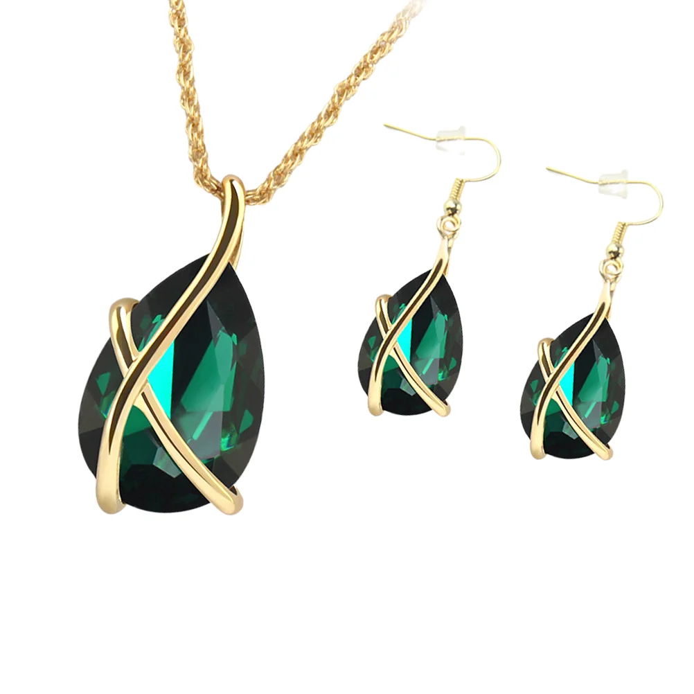 Gemstone Earrings Women Dangle Zircon 2*38cm Drop Necklace Set Pendant Green Miss
Gemstone Earrings Women Dangle Zircon 2*38cm Drop Necklace Set Pendant Green Miss