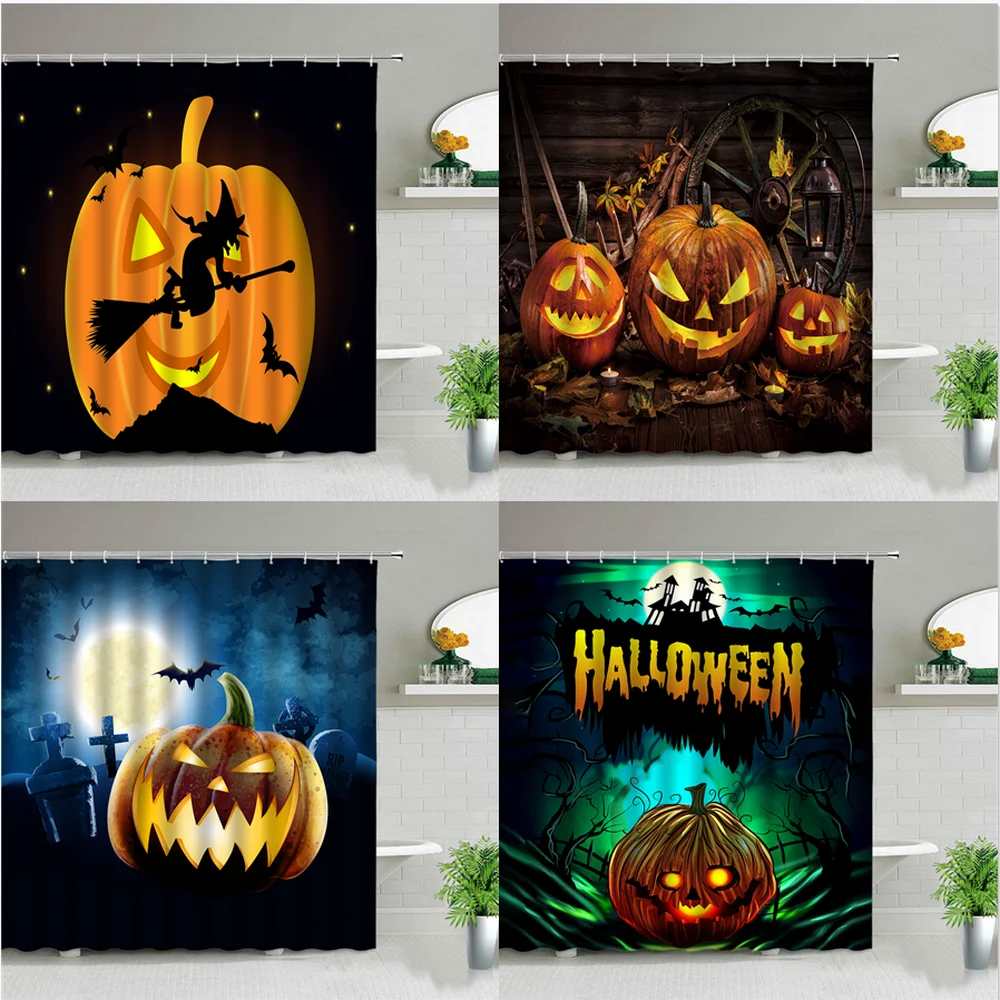 Happy Halloween Pumpkin Wizard Shower Curtains Cute Cartoon Terror Bathroom Curtain Halloween Home Decor Curtains Water Proof
Happy Halloween Pumpkin Wizard Shower Curtains Cute Cartoon Terror Bathroom Curtain Halloween Home Decor Curtains Water Proof