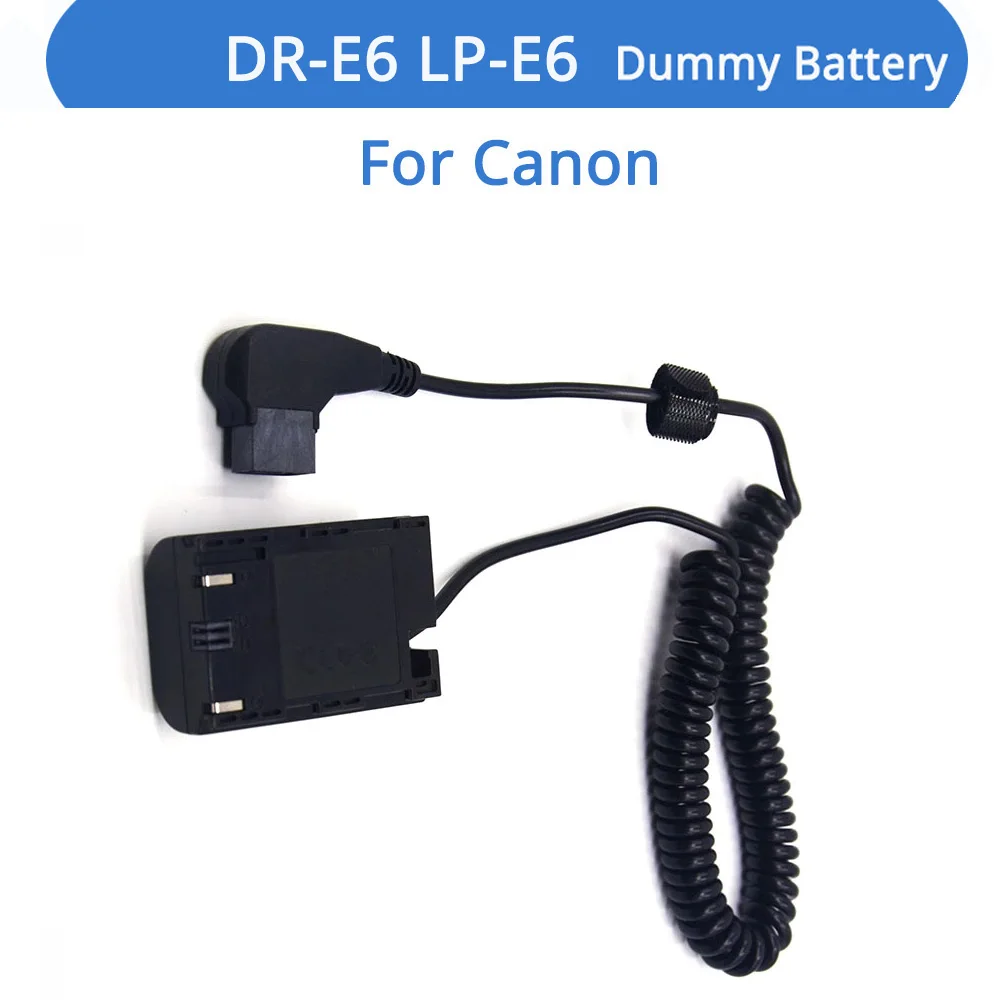 

D-TAP To DC Coupler Full Decoded Spring DR-E6 LP-E6 Dummy Battery For Canon EOS 5D4 5D3 5D2 60D 7D 6D 60Da 70D 80D 5DS 5DSR