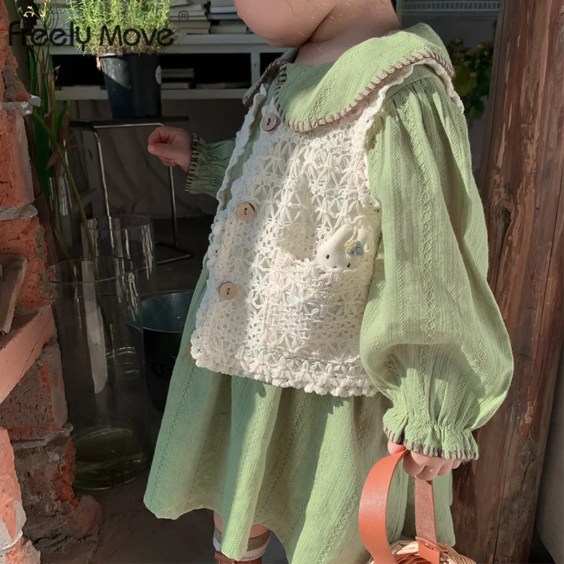 Freely Move 2022 Autumn New Korean Toddlers Girls Hollow Out Vests Retro O-neck Sleeveless Cardigan Tops Baby Kids Waistcoats
Freely Move 2022 Autumn New Korean Toddlers Girls Hollow Out Vests Retro O-neck Sleeveless Cardigan Tops Baby Kids Waistcoats