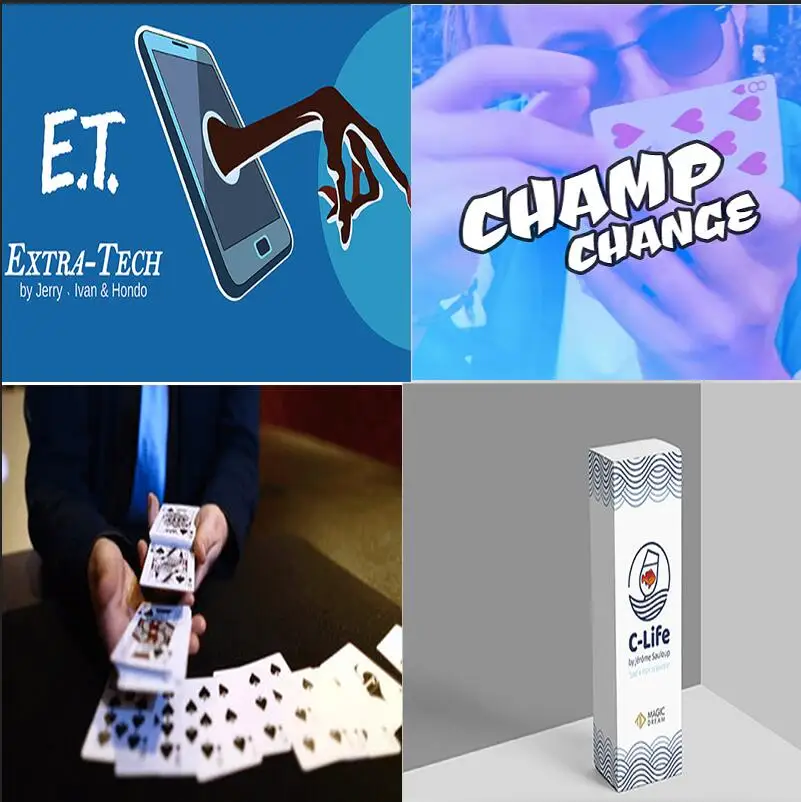 E.T. (Extra Tech) by Hondo , DC Suit Production by Daniel , Champ Change by Mareli , C-Life by Jerome Sauloup - MAGIC TRICKS
E.T. (Extra Tech) by Hondo , DC Suit Production by Daniel , Champ Change by Mareli , C-Life by Jerome Sauloup - MAGIC TRICKS