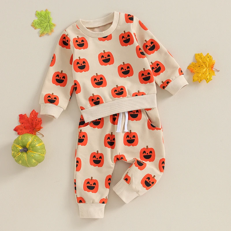 Baby Girl Boy Halloween Outfit Pumpkin Print Long Sleeve Sweatshirts Pants 2Pcs Fall Clothes Set
Baby Girl Boy Halloween Outfit Pumpkin Print Long Sleeve Sweatshirts Pants 2Pcs Fall Clothes Set