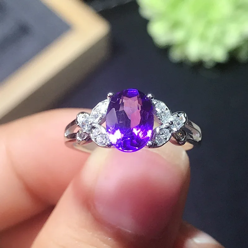 MeiBaPJ Natural Amethyst Gemstone Simple Ring for Women Real 925 Sterling Silver Fine Jewelry
MeiBaPJ Natural Amethyst Gemstone Simple Ring for Women Real 925 Sterling Silver Fine Jewelry