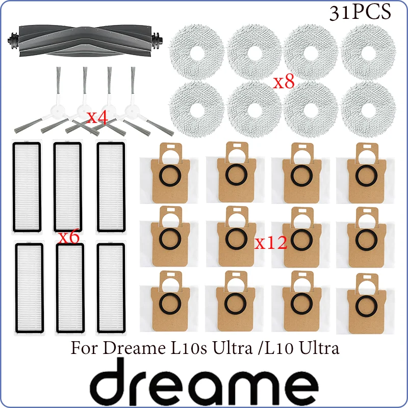 Dreame Bot L10s Ultra / L10 Ultra Робот-пылесос Аксессуары Швабра Мешок для пыли Основная щетка Боковая щетка Замена фильтра Hepa
Dreame Bot L10s Ultra / L10 Ultra Робот-пылесос Аксессуары Швабра Мешок для пыли Основная щетка Боковая щетка Замена фильтра Hepa