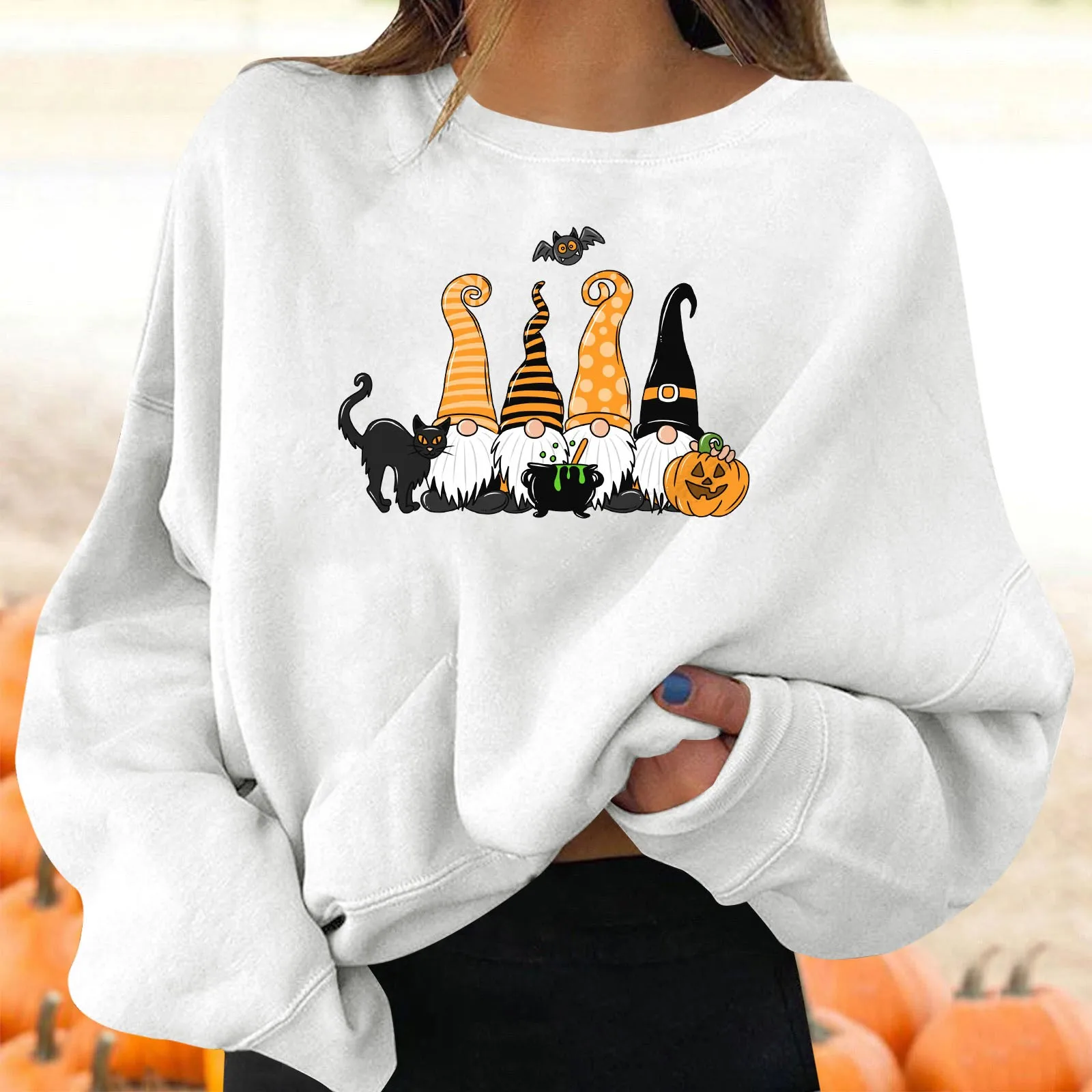 Large Ladies Tops Women's Halloween Pullovers Fun Graphic Print Round Neck Long Sleeve Sweatshirt Womens Graphic Long Sleeve
Large Ladies Tops Women's Halloween Pullovers Fun Graphic Print Round Neck Long Sleeve Sweatshirt Womens Graphic Long Sleeve