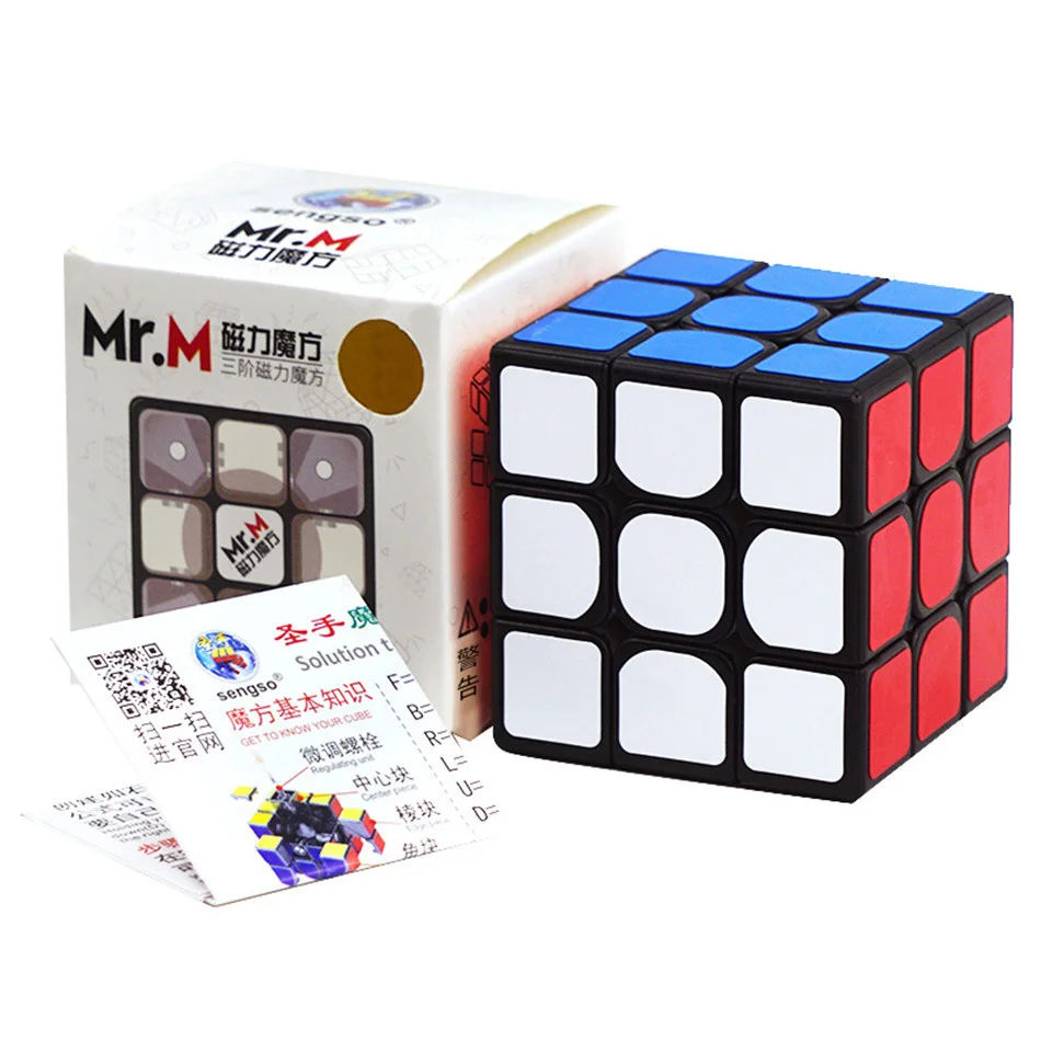 

Sengso Mr.M 3x3 Magnetic Magic Cube Stickerless Black Shengshou Mr M 3x3x3 Magnets Speed Cubo Magico Toys For Children Kids