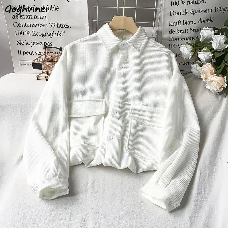 Shirts Women French Style New Arrival All-match Design Simple Pockets Cargo White Chemise Leisure Trendy Harajuku Ins Streetwear
Shirts Women French Style New Arrival All-match Design Simple Pockets Cargo White Chemise Leisure Trendy Harajuku Ins Streetwear