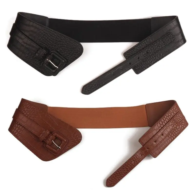 Simple Ladies Wide Belt Elastic Vintage Buckle Faux Leather Wide Fashion Wild Square Buckle Women's Belt Waist Seal Belt
Simple Ladies Wide Belt Elastic Vintage Buckle Faux Leather Wide Fashion Wild Square Buckle Women's Belt Waist Seal Belt