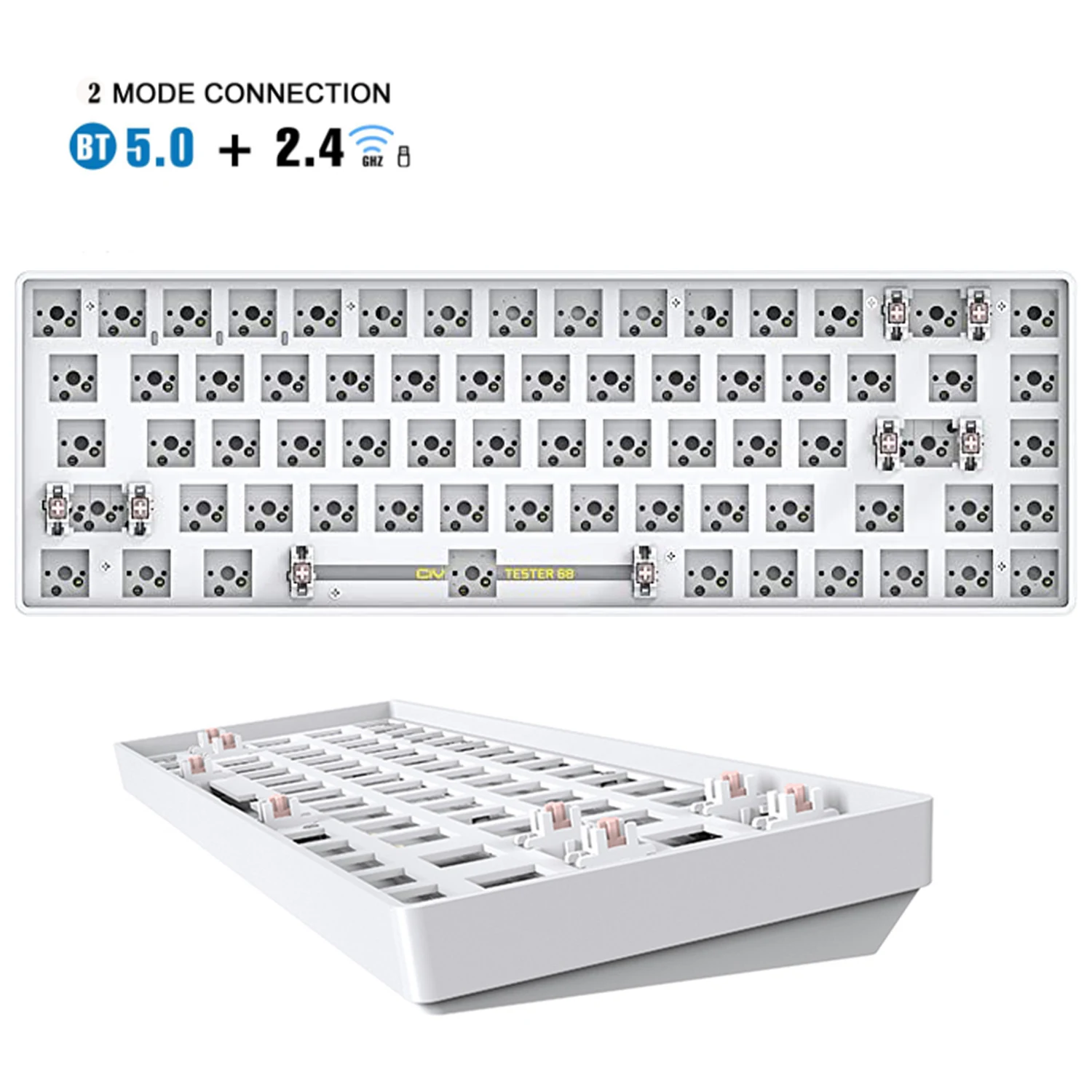 GK68 набор механической мини-клавиатуры с горячей заменой под заказ, двухрежимный Bluetooth 5,0 беспроводной 2,4G с поддержкой Cherry Gateron Kailh 3/5 Pin
GK68 набор механической мини-клавиатуры с горячей заменой под заказ, двухрежимный Bluetooth 5,0 беспроводной 2,4G с поддержкой Cherry Gateron Kailh 3/5 Pin
