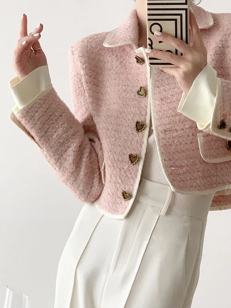 2023 Autumn Small Fragrant Tweed Jacket Coat Women Vintage Woolen Short Coats Streetwear Elegant Casual Slim Outwear Crop Top
2023 Autumn Small Fragrant Tweed Jacket Coat Women Vintage Woolen Short Coats Streetwear Elegant Casual Slim Outwear Crop Top