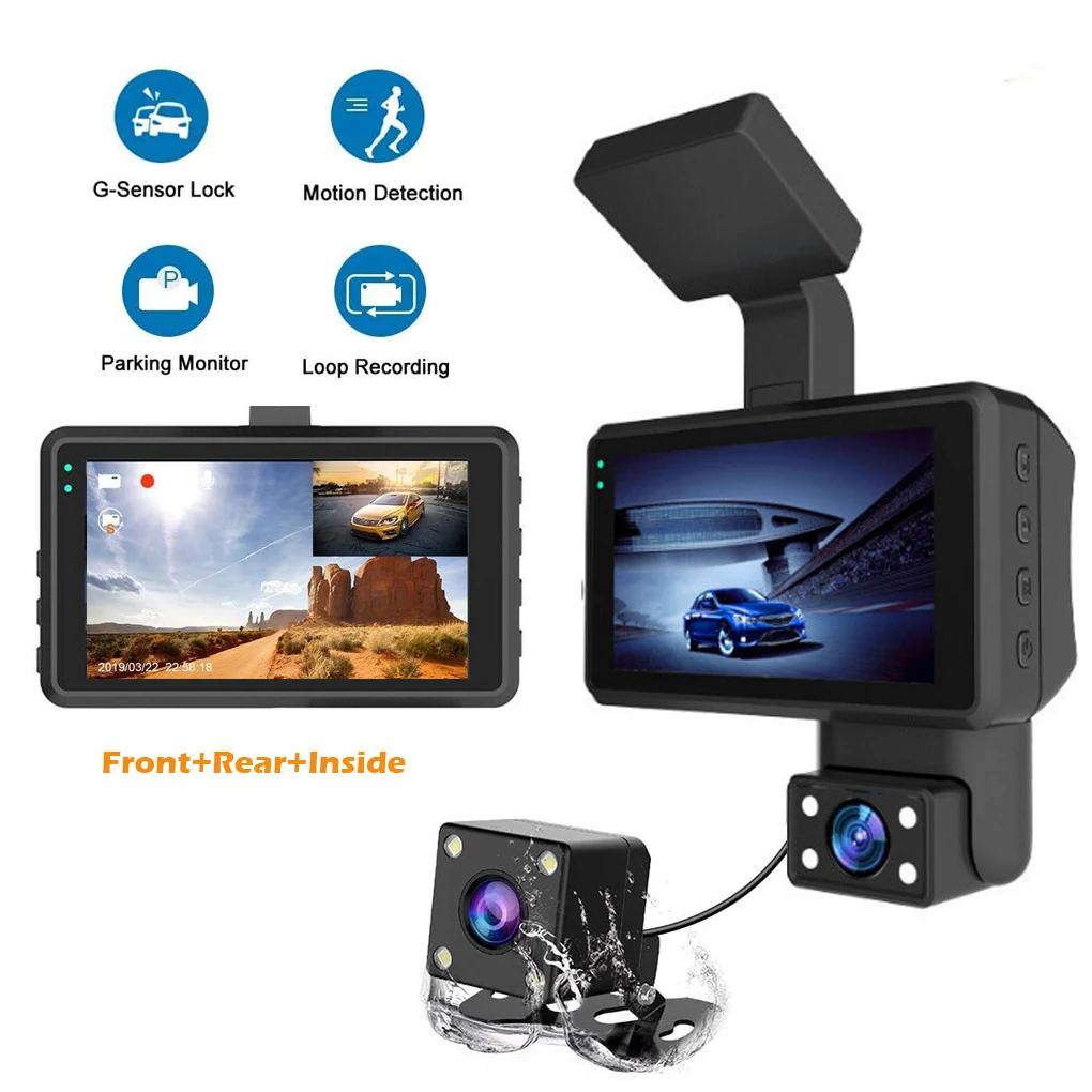 Видеорегистратор с двумя объективами, 1080P, 170 градусов 
Видеорегистратор с двумя объективами, 1080P, 170 градусов