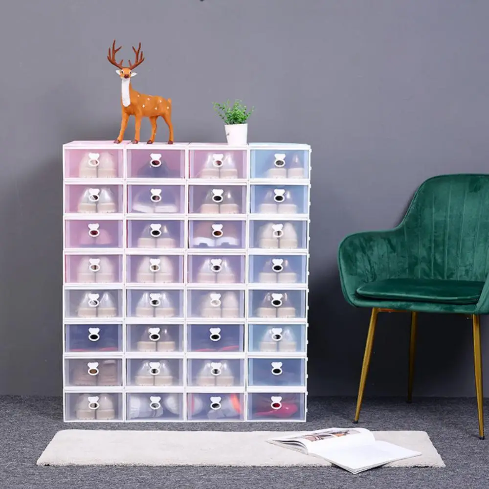 Dormitory Storage Drawer-type Storage Box Convenient Shoes Organizers Plastic Drawer Shoe Box Household Accessories Stackable 
Dormitory Storage Drawer-type Storage Box Convenient Shoes Organizers Plastic Drawer Shoe Box Household Accessories Stackable