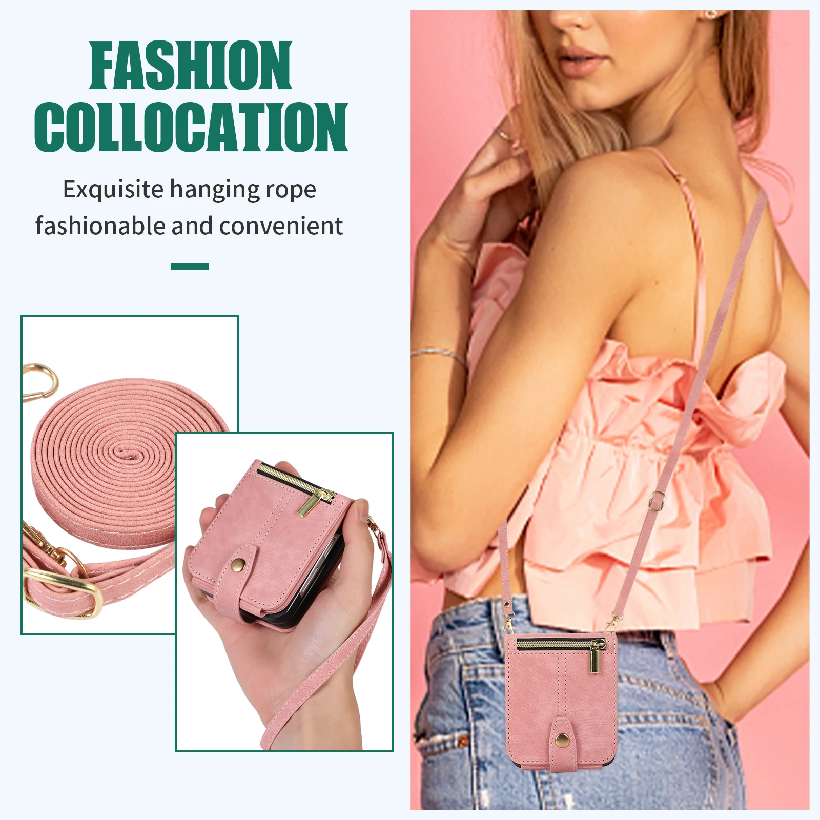 Crossbody Wallet Phone Case for Samsung Galaxy Z Flip 4 Flip3 5G Card Holder Stand Lanyard Folding Luxury Leather Retro Cover
Crossbody Wallet Phone Case for Samsung Galaxy Z Flip 4 Flip3 5G Card Holder Stand Lanyard Folding Luxury Leather Retro Cover