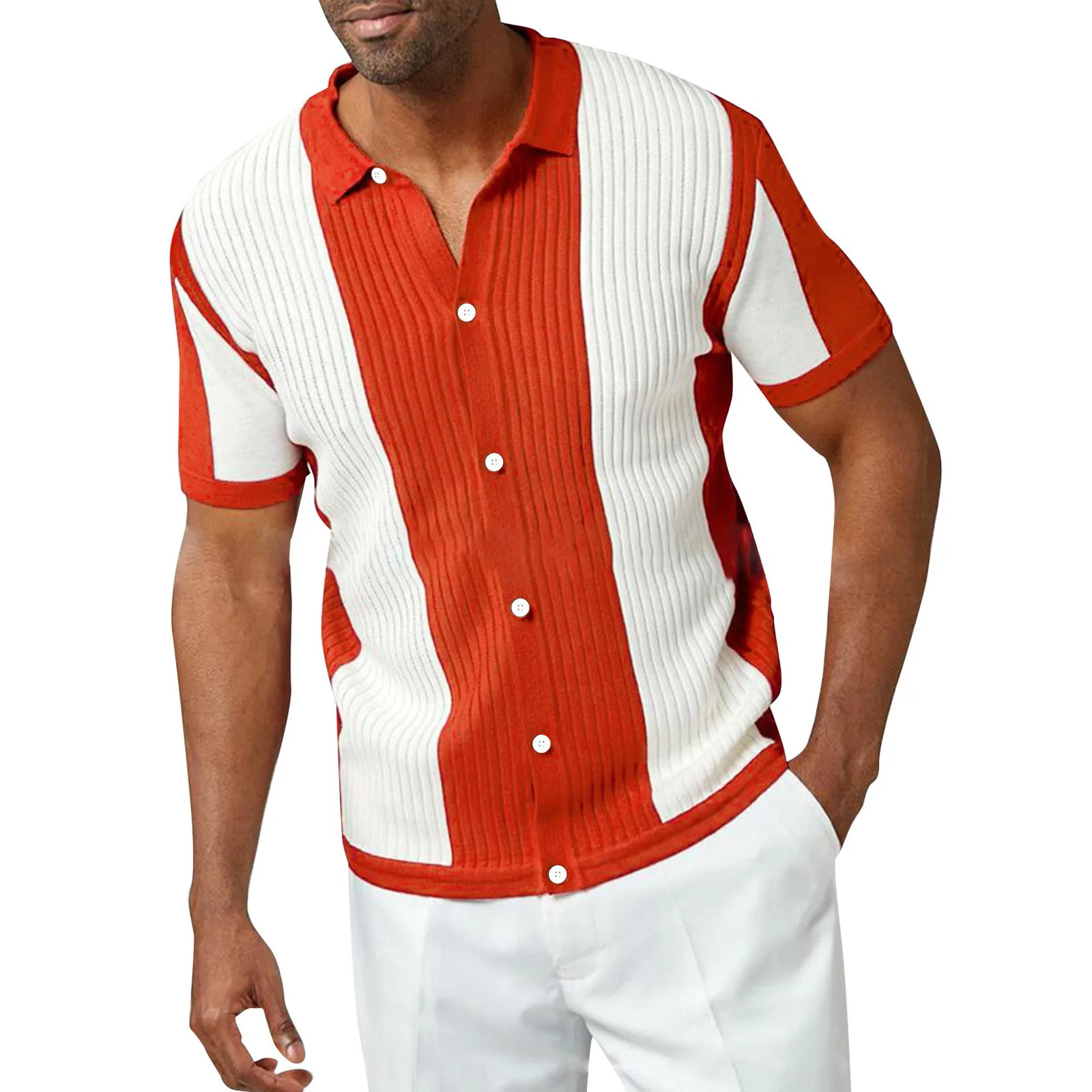 Casual Thin Shirt Sleeve Lapel Blouse Short Top Color Fashion Collision Men's Men's blouse Mens Casual Shirt
Casual Thin Shirt Sleeve Lapel Blouse Short Top Color Fashion Collision Men's Men's blouse Mens Casual Shirt