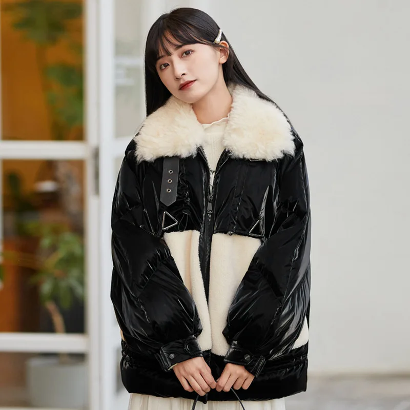 Women's Winter Jacket 2021 Lapel Collar Thick Warm White Duck Down Filling Down Jackets for Female Stitching Casual Chic Coats
Women's Winter Jacket 2021 Lapel Collar Thick Warm White Duck Down Filling Down Jackets for Female Stitching Casual Chic Coats