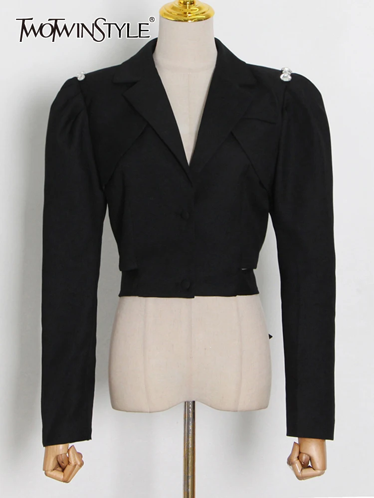 TWOTWINSTYLE Black High Street Blazer For Women Notched Collar Long Sleeve Solid Blazers Female Spring Clothing 2022 Style New
TWOTWINSTYLE Black High Street Blazer For Women Notched Collar Long Sleeve Solid Blazers Female Spring Clothing 2022 Style New