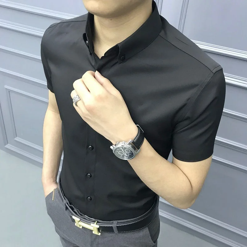summer casual short sleeve shirt men's slim shirt mercerized cotton korean shirt
summer casual short sleeve shirt men's slim shirt mercerized cotton korean shirt