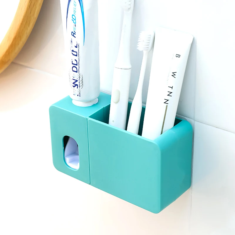 Multipurpose Tooth paste Tooth Brush Holder with Automatic Toothpaste Squeeze Dispenser Gadgets Bathroom Organizer Rack Item Set 
Multipurpose Tooth paste Tooth Brush Holder with Automatic Toothpaste Squeeze Dispenser Gadgets Bathroom Organizer Rack Item Set