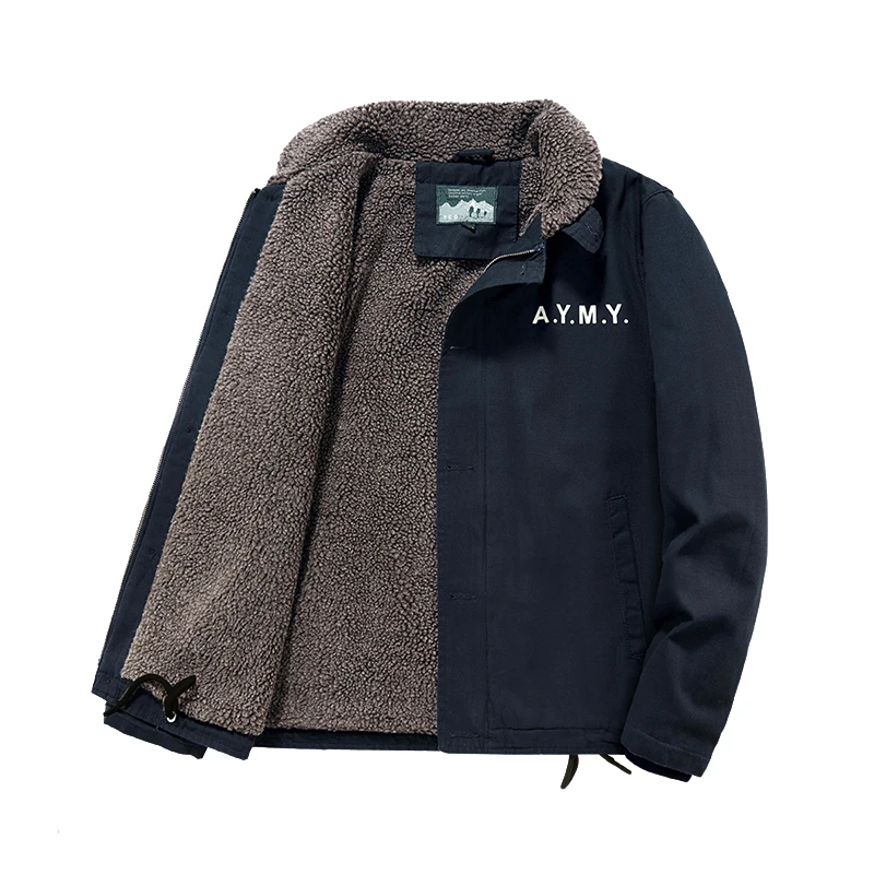 Winter Men jacket Thicken Men lapel Windproof Cotton Jackets Casual Solid Color Loose Fleece Thermal Outwear Men M-4XL Chaquetas
Winter Men jacket Thicken Men lapel Windproof Cotton Jackets Casual Solid Color Loose Fleece Thermal Outwear Men M-4XL Chaquetas