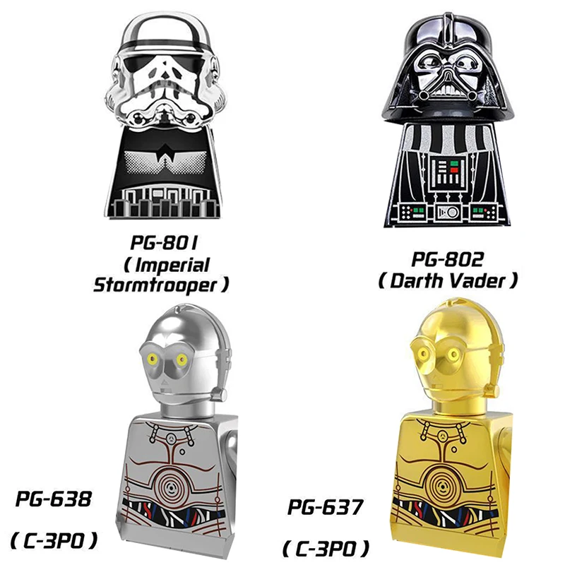 Star Wars PG801 PG802 Darth Vader Electroplate Building blocks Little Man Imperial Stormtrooper Action Figure The Boy Bricks
Star Wars PG801 PG802 Darth Vader Electroplate Building blocks Little Man Imperial Stormtrooper Action Figure The Boy Bricks
