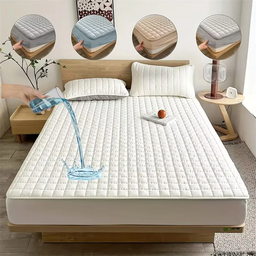 Waterproof Mattress Cover Thichen Cotton Mattress Pad Protector Anti Mite Antibacterial Embossed Design Fitted Sheet Bed Cover
Waterproof Mattress Cover Thichen Cotton Mattress Pad Protector Anti Mite Antibacterial Embossed Design Fitted Sheet Bed Cover