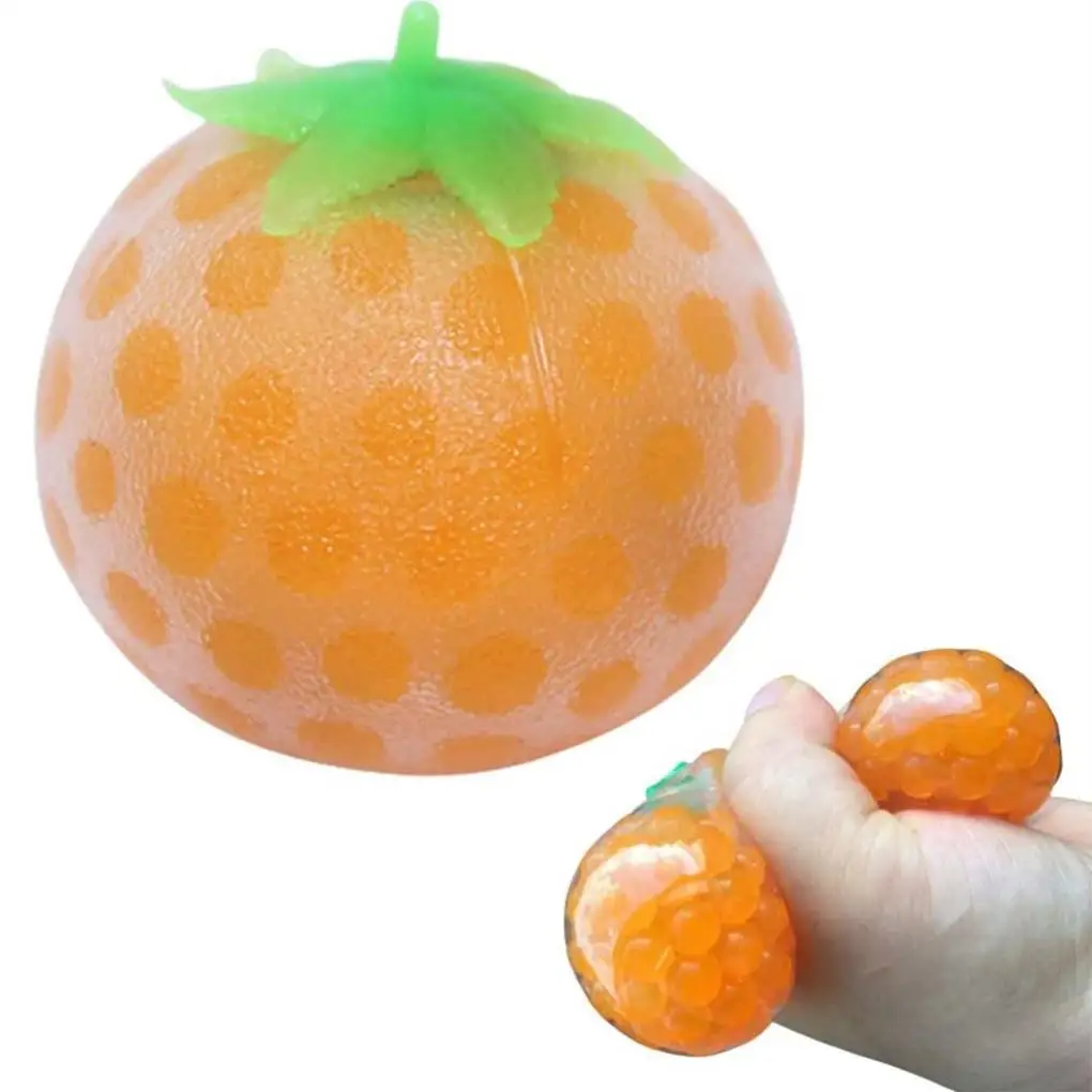 

Toy Soft Balls Orange Squeezing Spongy Decompression Relieve Stress Fidget Rebound Plaything Bauble Present Adults