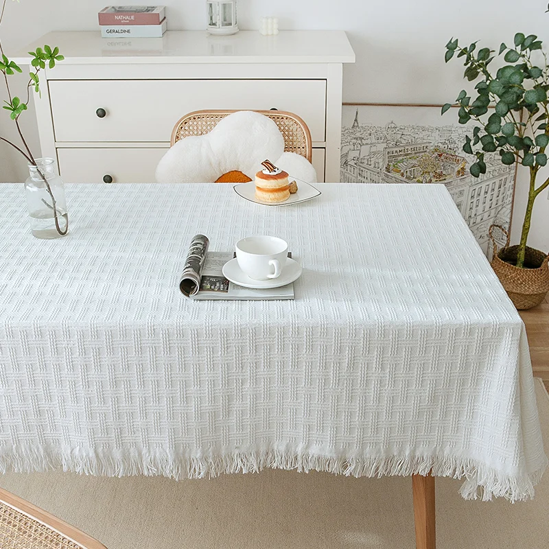 Cotton Linen Tablecloth Small Round Table Light Luxury High Sense White Tea Table Cloth Rectangular Home Outdoor Decorations 
Cotton Linen Tablecloth Small Round Table Light Luxury High Sense White Tea Table Cloth Rectangular Home Outdoor Decorations