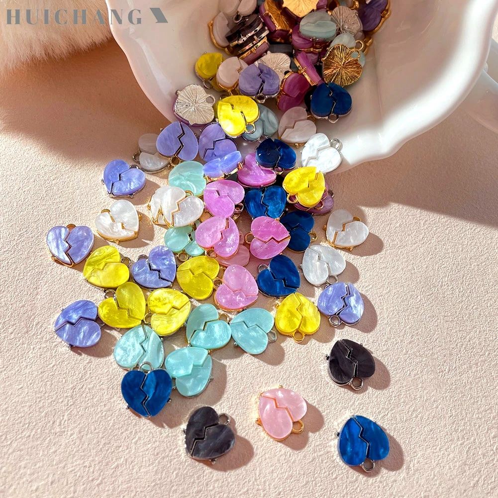 10Pcs Lovely Broken Love Heart Charms Colorful Acrylic Pendant For Earrings Necklace Jewelry DIY Accessories Handmade Supplies
10Pcs Lovely Broken Love Heart Charms Colorful Acrylic Pendant For Earrings Necklace Jewelry DIY Accessories Handmade Supplies