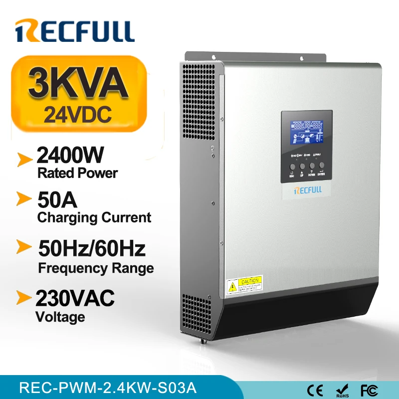 3000VA 2400W Pure Sine Wave Inverter with PWM 50A Solar Controller 220V/230VAC 24VDC Free Shipping
3000VA 2400W Pure Sine Wave Inverter with PWM 50A Solar Controller 220V/230VAC 24VDC Free Shipping
