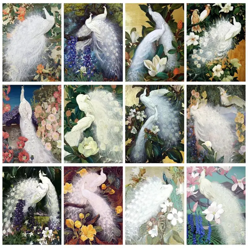 CHENISTORY Oil Painting By Numbers With Frame White Peacock Diy Craft For Adults Picture Paint Home Decors Gift On Canvas Animal
CHENISTORY Oil Painting By Numbers With Frame White Peacock Diy Craft For Adults Picture Paint Home Decors Gift On Canvas Animal