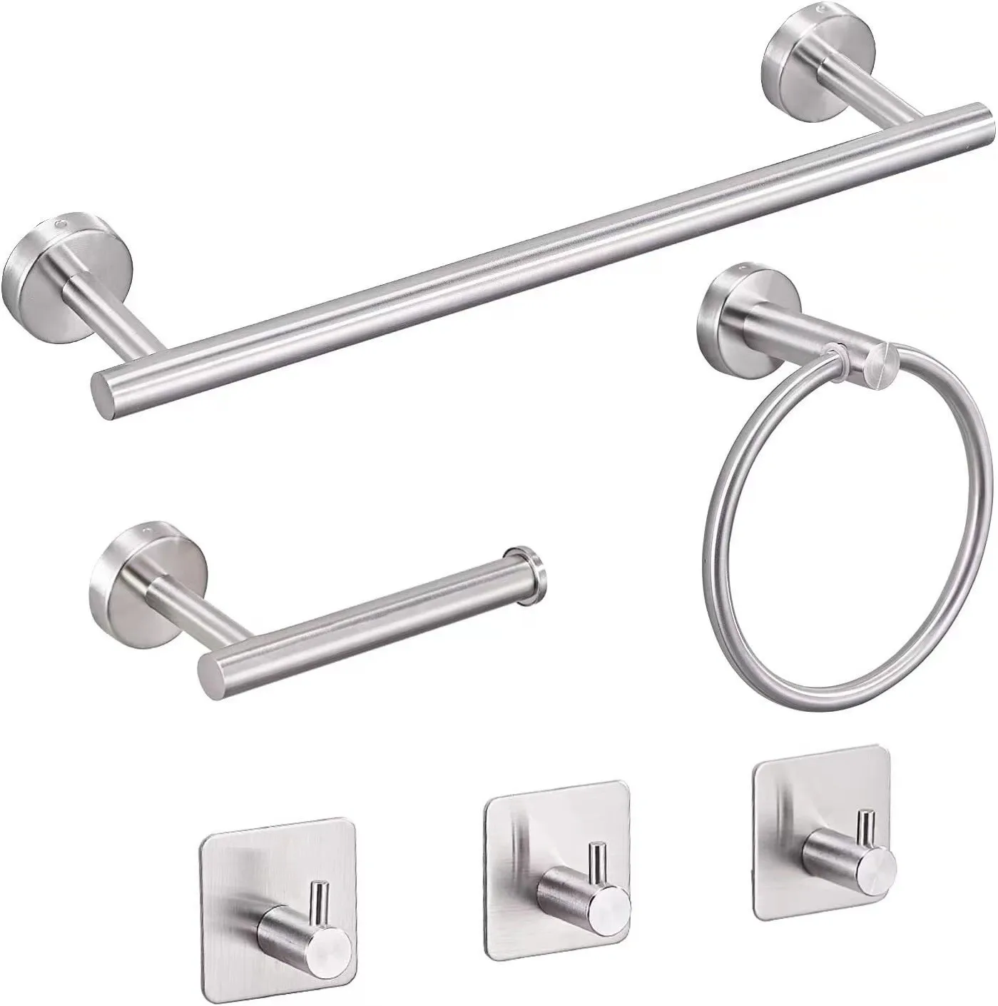 6pcs/set Bathroom Hardware Set Stainless Steel Towel Bar Towel Ring Toilet Paper Holder Wall Hooks bathroom bathroom bathroom
6pcs/set Bathroom Hardware Set Stainless Steel Towel Bar Towel Ring Toilet Paper Holder Wall Hooks bathroom bathroom bathroom